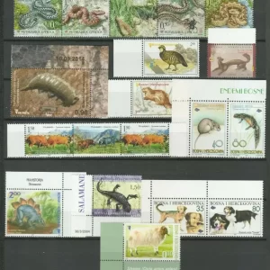 Bosnia and Herzegovina Fauna animals postage stamps