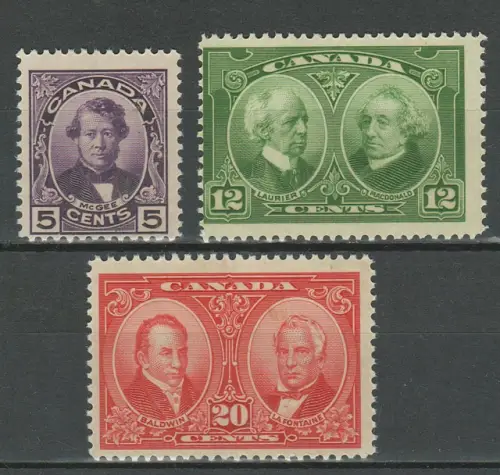Canada postage stamps year 1927 - Personalities set