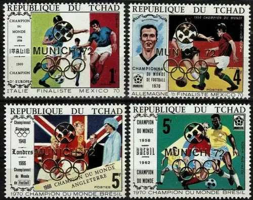Chad year 1972 stamps Olympic Games Munich set