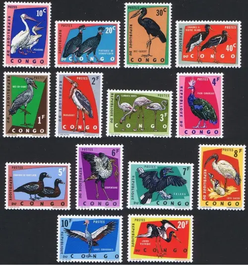 Congo year 1963 stamps Animals / Birds / full set MNH