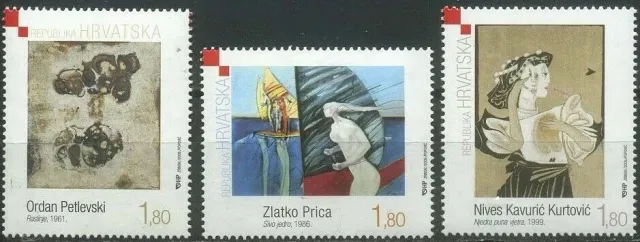 Croatia year 2009 Art Paintings stamps set