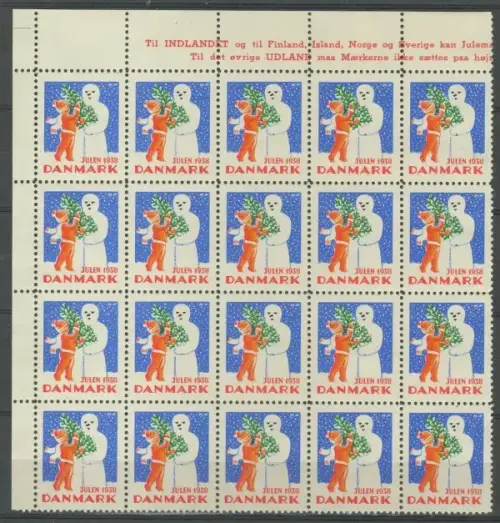 Denmark Christmas Seal year 1938 MNH stamps