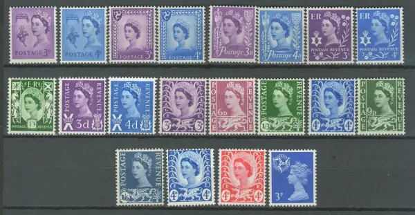 Great Britain postage stamps 1951/70 Regional issues - Machines MNH