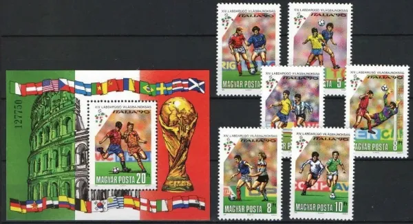 Hungary stamps year 1990 Soccer - World Cup Italy