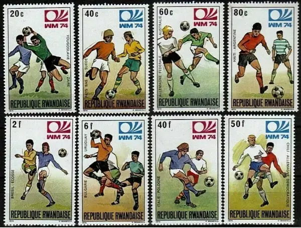 Rwanda year 1974 stamps Football WC in Germany