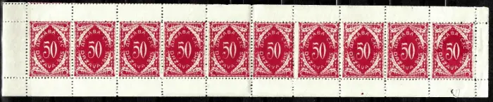 SHS - Chain breakers year 1919 50v Porto stamps - MNH strip