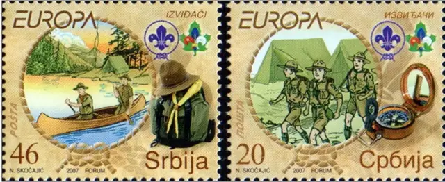 Serbia postage stamps year 2007 Europa CEPT - Scouts set