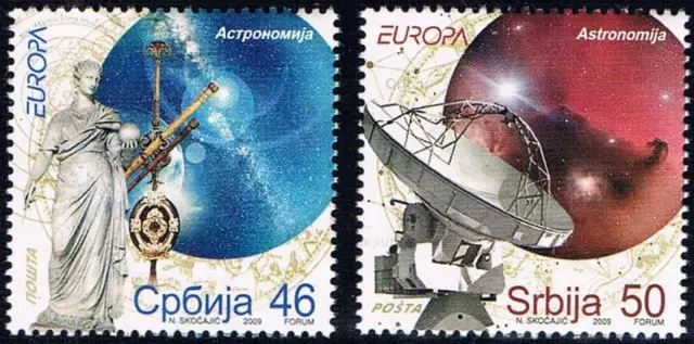 Serbia year 2009 stamps - Europa CEPT Astronomy MNH
