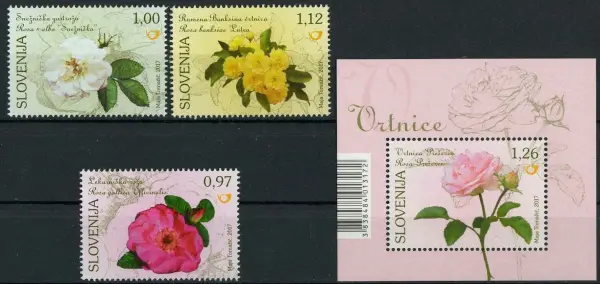 Slovenia postage stamps year 2017 Flora Roses set