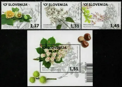 Slovenia postage stamps year 2020 Flora - Flowers set