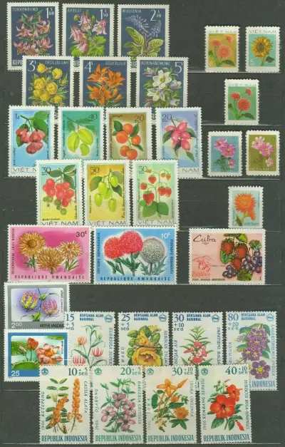 Worldwide Flora stamps - flowers Mint never hinged