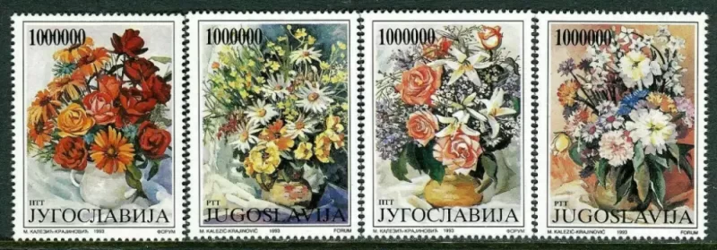 Yugoslavia 1993 Flora flowers postage stamps