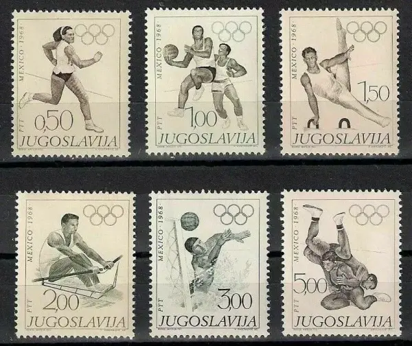 Yugoslavia stamps year 1968 Summer Olympics Mexico