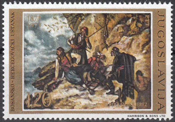 Yugoslavia stamps year 1975 anniversary of the Bosnia-Herzegovina Uprising