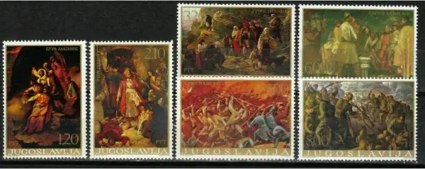 Yugoslavia stamps year 1976 Art - Paintings, Historical Events Complete set