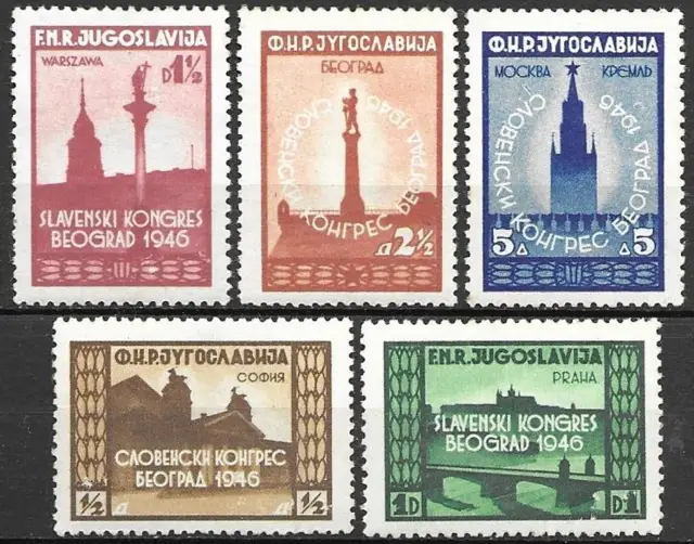 Yugoslavia year 1946 stamps Pan-Slavic Congress - Belgrade MNH