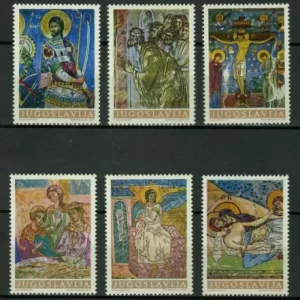 Yugoslavia year 1969 stamps Art - Frescoes from Monasteries full set