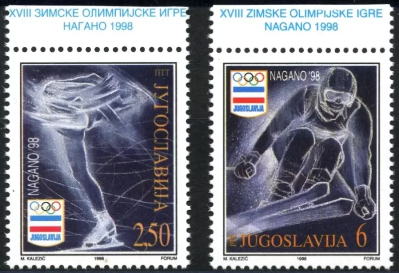 Yugoslavia year 1998 Sport – Nagano Winter Olympic games full set