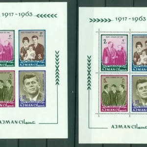 Ajman year 1965 stamps Kennedy Complete set