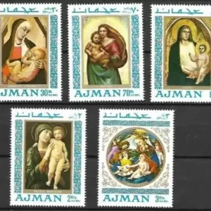 Ajman year 1968 stamps - Art / Painting Madonna ☀ MNH (**) set