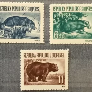 Albania 1961 Fauna / Badger, Otter, Bear set