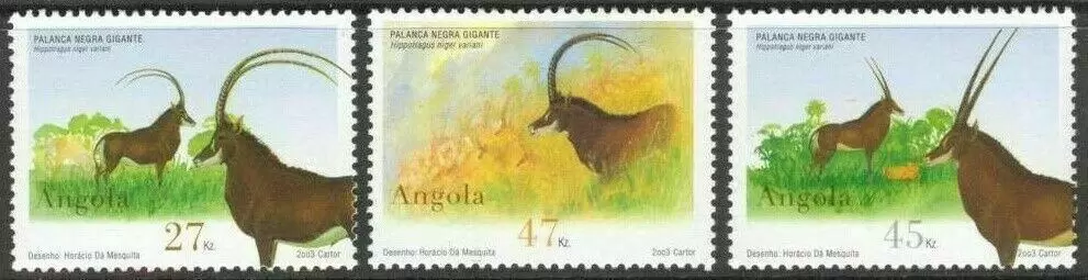 Angola - Fauna year 2003 stamps Wild animals - Antelopes full set ☀ Mint never hinged **