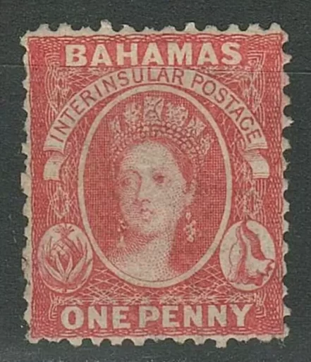 Bahamas year 1875 1d stamp perforation