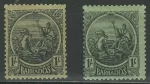 Barbados 1921/24 Black/Emerald stamps