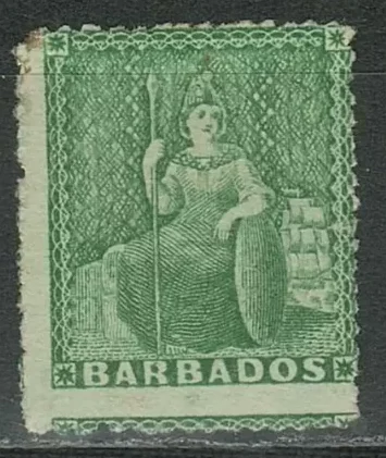 Barbados year 1860 1/2 Penny postage stamp