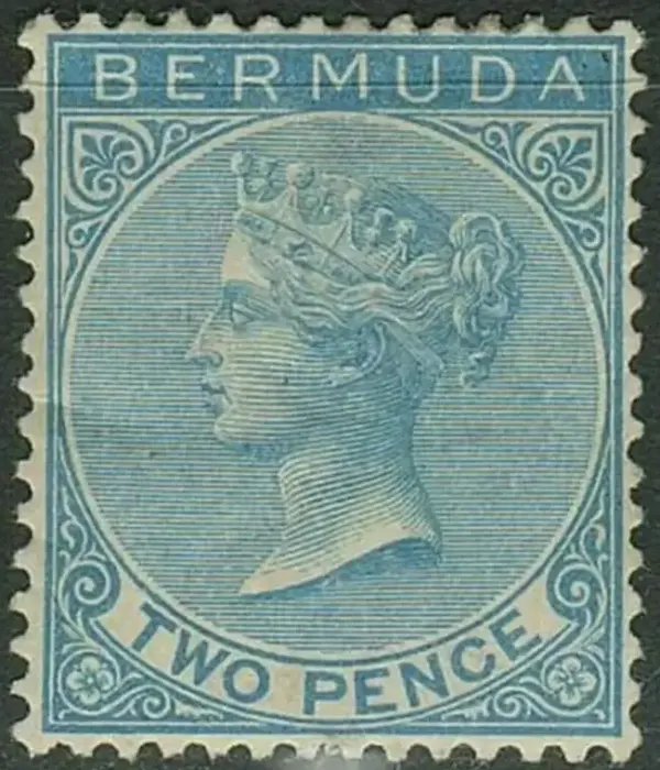 Bermuda year 1866 - 2 Pence CV £475 - Mint hinged stamp