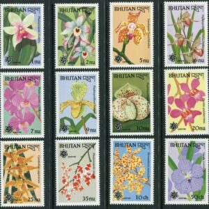 Bhutan year 1990 stamps Flora - Flowers Orchids complete set MNH (**)