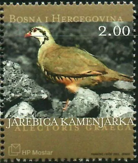 Bosnia year 2003 Fauna – Birds Greek Partridge stamp