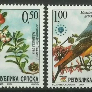 Bosnia – R.Srpska 2004 European Nature Protection – Birds, Flowers