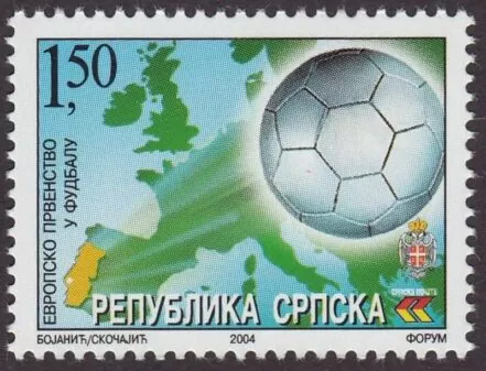 Bosnia (Srpska) year 2004 Football - Euro cup in Portugal postage stamps