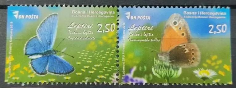 Bosnia 2016 stamps Fauna-Butterflies full set MNH**