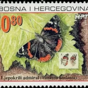 Bosnia HP Mostar stamps year 2002 Butterflies Vanessa Atalanta