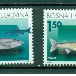 Bosnia – Mostar 2001 stamps Fauna – Edible fishes of the rivers