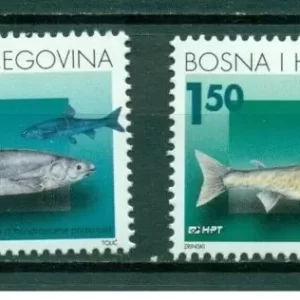 Bosnia – Mostar 2001 stamps Fauna – Edible fishes of the rivers