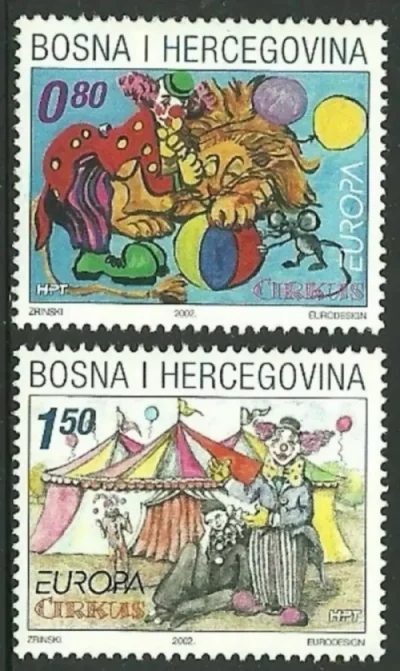 Bosnia - Mostar year 2002 - EUROPA CEPT Circus stamps MNH**