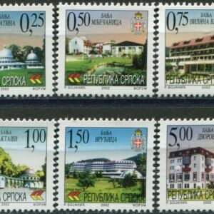Bosnia Serbian year 2002 Architecture - Spa resorts MNH stamps set