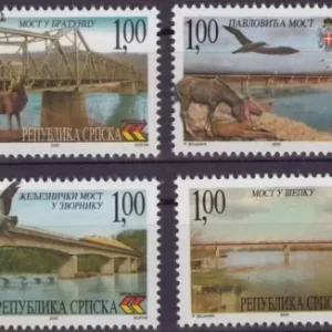 Bosnia year 2000 stamps - Bridges on the river Drina - Birds MNH**