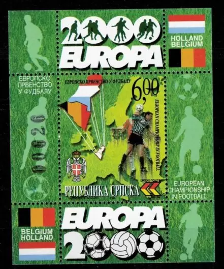 Bosnia year 2000 stamps Euro cup Soccer – Football MSS