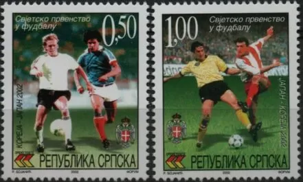 Bosnia year 2002 stamps Football - World cup in Japan & South Korea