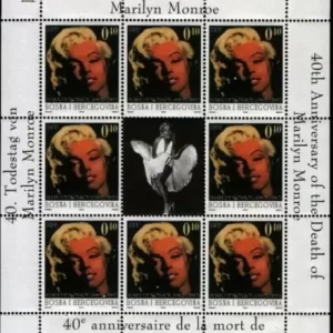 Bosnia year 2002 stamps Marilyn Monroe