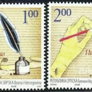 Bosnia year 2008 Europa Cept – Writing Letters postage stamps