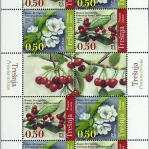 Bosnia year 2012 stamps Flora – Cherry Flower and Cherry