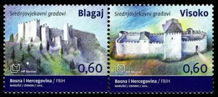 Bosnia year 2012 stamps Middle Age Towns Blagaj and Visoko full set ☀ MNH**