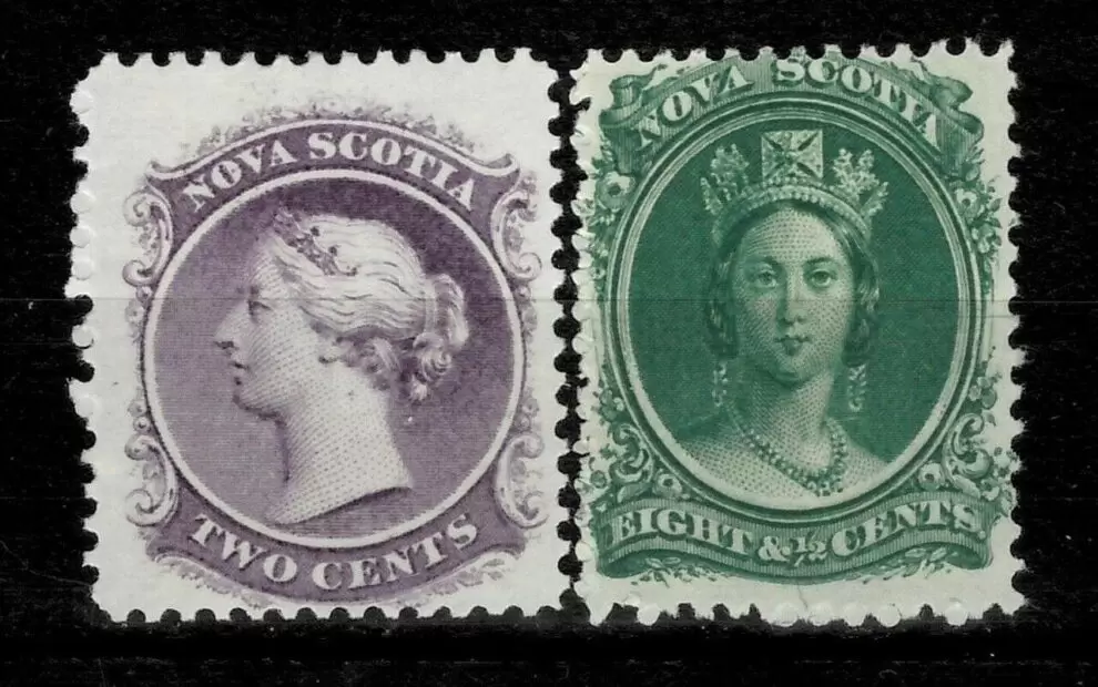 British Colonies Nova Scotia 1860 8½c green 2 cents stamps