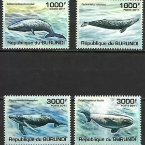 Burundi 2011 stamps Fauna - Marine life - Whales MNH full set postage stamps