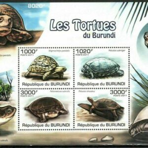 Burundi year 2011 stamps Turtles - Animals Marine life set MNH**